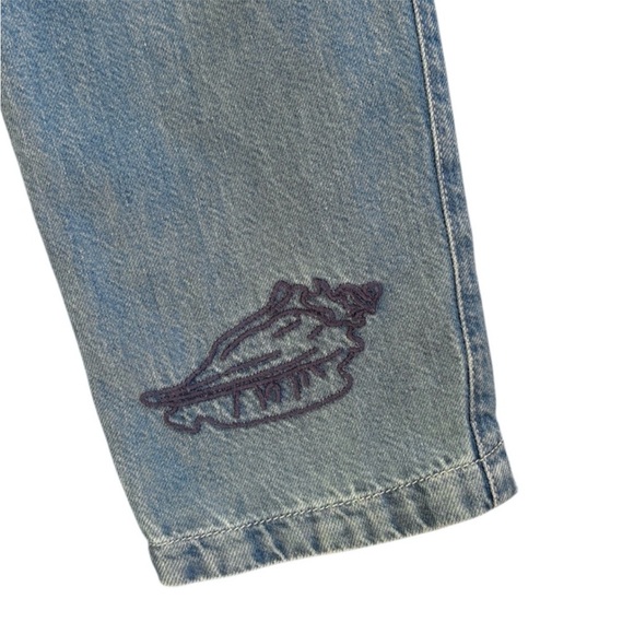 Anthropologie / Pilcro Blue Beach Cottage Tie Waist Embroidered Jeans Size XS - Picture 9 of 12